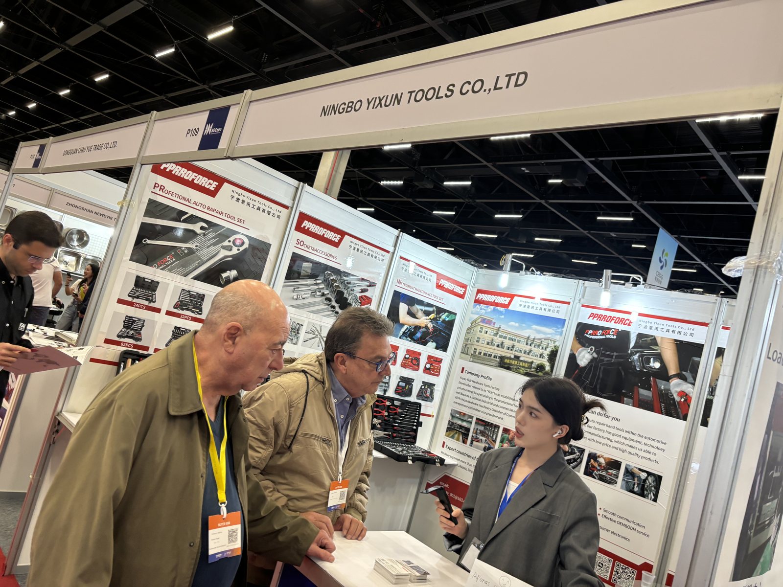 PPRROFORCE exhibition booth with product display walls