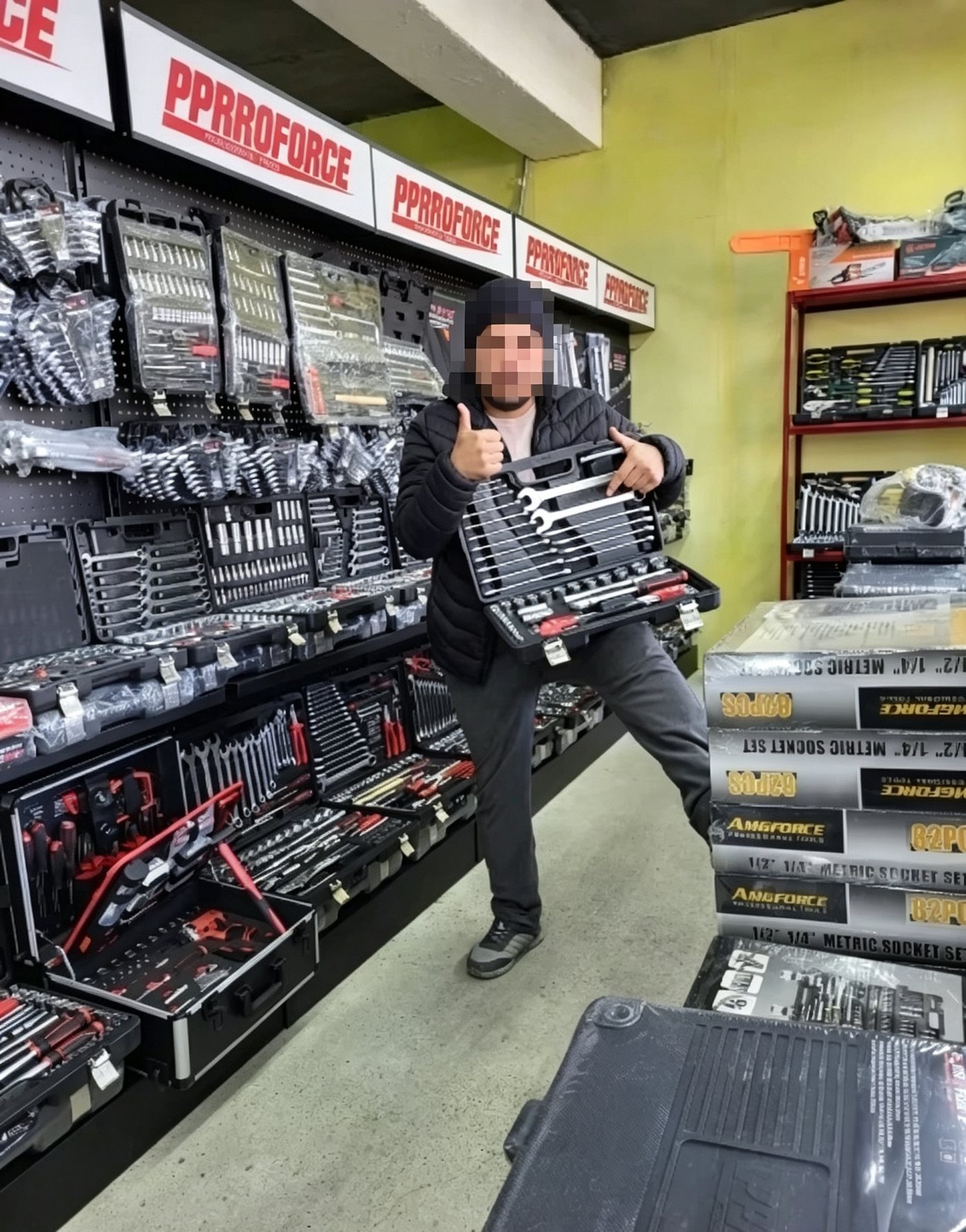 PPRROFORCE branded racking and display walls inside a partner store