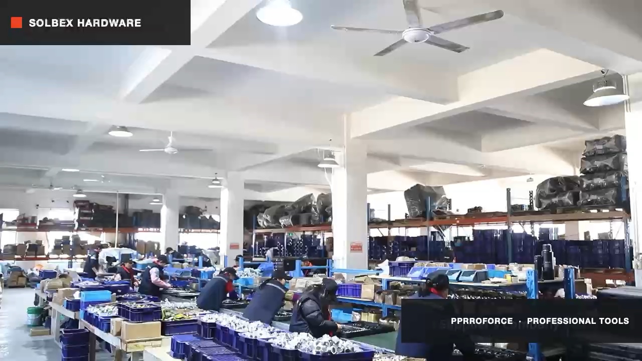 Workers assembling tool sets on the PPRROFORCE production floor